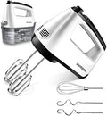 SHARDOR Hand Mixer Electric, 6 Speed & Turbo Mixer Electric Handheld, Snap-On Storage Case,5 Stainless Steel Accessories for Whipping, Mixing Cookies, Brownie, Cakes, Dough Batters, White