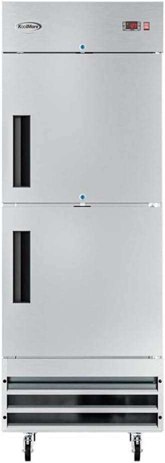 Pemberly Row 29" Commercial Stainless Steel Half Door Reach-in Freezer in Silver