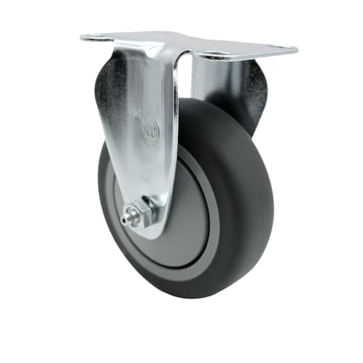 Service Caster Brand Replacement Caster for Uline Caster H-5538R - Rigid Top Plate Caster with 5 Inch Thermoplastic Rubber Wheel - Fits Carts, Dollies and Poly Box Trucks H-4287