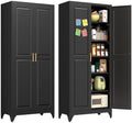 Polup 75" Pantry Cabinet, Tall Metal Storage Cabinet with Doors and Shelves