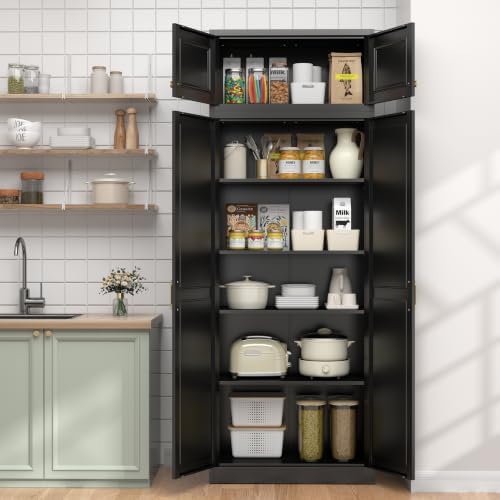 UNICOLY 86.6" Kitchen Pantry Cabinet, Pantry Storage Cabinet with Doors