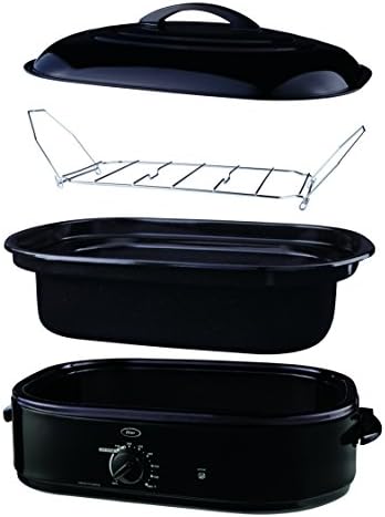 Oster CKSTRS18-BSB-W 18-Quart Roaster Oven with Self-Basting Lid, Black