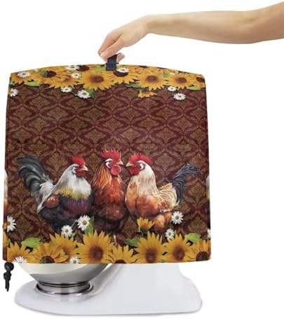 3D Rooster and Sunflower Stand Mixer Cover Waterproof Mixer Dust Cover Fits All Tilt Head & Bowl Lift Models Kitchen Aid Mixer Covers Protector