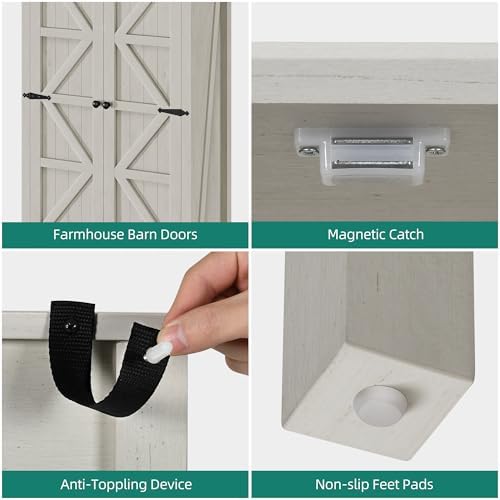 YITAHOME 64.5" Farmhouse Pantry Cabinet with 2 Drawers & Shelves, White