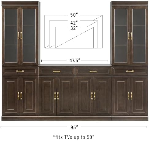 Crosley Furniture Stanton 3-Piece Glass Door Pantry & Sideboard Set
