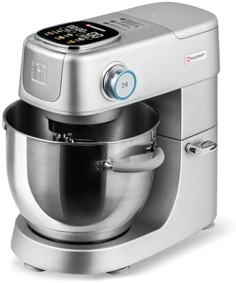 Hauswirt Stand Mixer 6QT XL Large, 4.5" LED Touch Screen Electric Household Stand Up Mixer, Full Metal Structure Standing Mixer 11-Speed, Dough Cake Bread Mixer – Silver