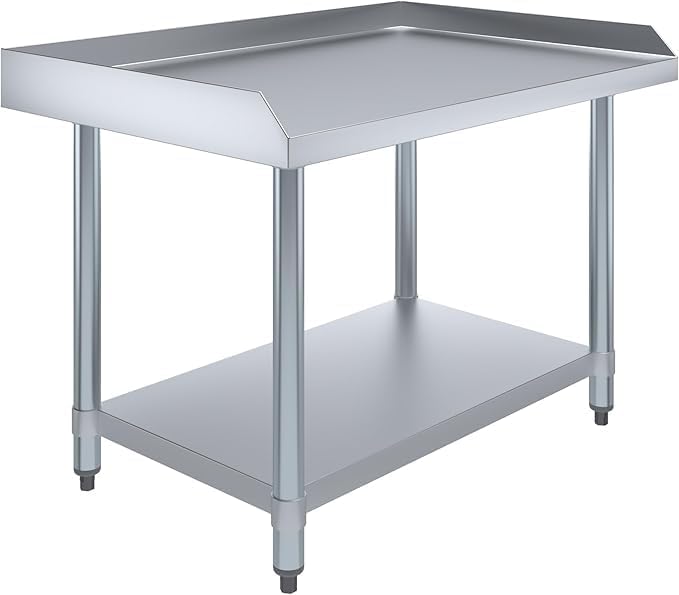 Stainless Steel Equipment Stand with Undershelf + Casters, Heavy Duty, Commercial Grade, NSF Certified (24" Width x 36" Length)