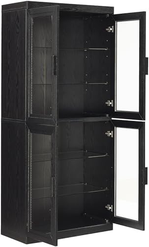 Crosley Furniture Essen Glass Door Pantry Storage Cabinet