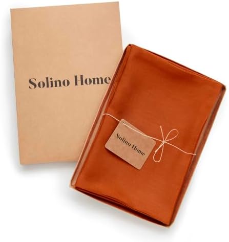 Solino Home 100% Pure Linen Dinner Napkins Spice, Fete 20 x 20 in, Set of 4