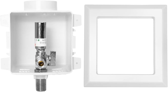 EFIELD Sweat Pre-assembled Dishwasher Outlet Box, 1/2-Inch MIP with Installed 1/4-Turn Stop Angle Valve with Copper Water Hammer Arrestor, Chrome Plated,(DW012)