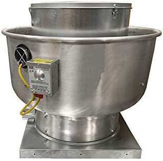 Stainless Steel Commercial Exhaust Only Hood System, Includes Stainless Steel Exhaust Only Hood, Rooftop Exhaust Fan, and Roof Curb (4' Wall Exhaust Only Hood & Fan)