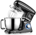 Electric Stand Mixer with LED Display & Timer 6.5QT Bowl Stainless Steel, 1350W 6-Speeds Kitchen Stand Up Mixer for Baking Cakes Cookie Bread Salad Food with Egg Whisk, Dough Hook, Beater