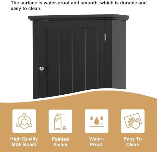 Merax 67.3" Pantry Cabinet with Three Doors & One Drawer, Adjustable Shelves Storage Cupboard for Kitchen/Dining Room/Bathroom, Black