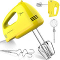LILPARTNER Hand Mixer Electric, Ultra Power Kitchen Hand Mixer With 7-Speed & 5 Stainless Steel Accessories for Whipping Dough, Cream, Cake, Dishwasher Safe, Light Yellow