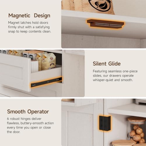 71" Tall Kitchen Pantry Cabinet, Freestanding Storage Cabinet with Drawers