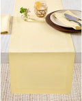 Solino Home 100% Pure Linen Table Runner Golden Straw Long, Fete 14 x 90 in