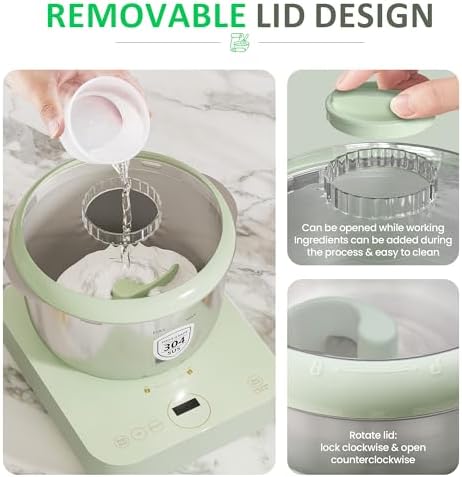 Electric Dough Maker with Ferment & Weighing Function, 5.2QT Dough Mixer with 304 Stainless Steel Bowl, Flour Kneading Machine for Pizza Bread Maker, Microcomputer Timing, Face-up Touch Panel