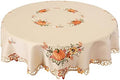 Simhomsen Large Embroidered Fall Autumn Harvest Pumpkins Tablecloth for Thanksgiving (Round 90 inches)