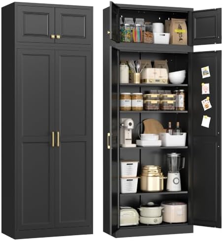 UNICOLY 86.6" Kitchen Pantry Cabinet, Pantry Storage Cabinet with Doors