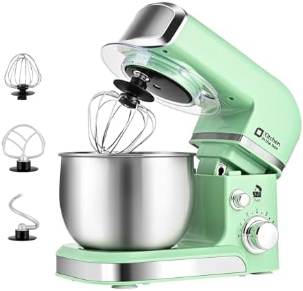 Kitchen in the box Stand Mixer,3.2Qt Small Electric Food Mixer,6 Speeds Portable Lightweight Kitchen Mixer for Daily Use with Egg Whisk,Dough Hook,Flat Beater