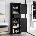 Merax 67.3" Pantry Cabinet with Three Doors & One Drawer, Adjustable Shelves Storage Cupboard for Kitchen/Dining Room/Bathroom, Black