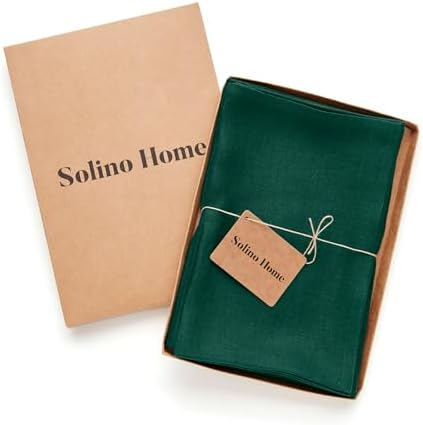 Solino Home 100% Pure Linen Napkins Rainforest, Fete 20 x 20 in, Set of 4