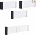 4 Pack Drawer Dividers for Clothes, 3.15" High 10.83"-17.97" Adjustable Expandable Dresser Drawer Organizer, Clear Plastic Separators for Dresser, Baby Clothing, Underwear, Cosmetic