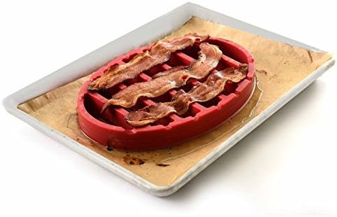 Norpro 405 Oval Silicone Roast Rack, Red 9x6