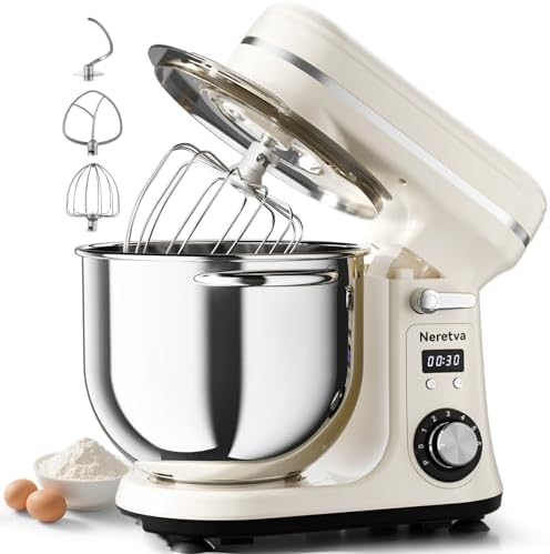 Neretva Super Stable Stand Mixer with Low Noise Operation, 6.34 QT Capacity
