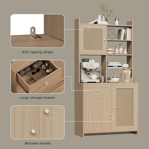 IDEALHOUSE Kitchen Pantry Cabinet with Adjustable Shelf