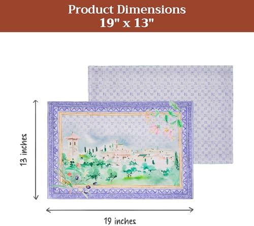 Maison d' Hermine Placemats Set of 4 Reusable 100% Combed Cotton (13"x19")