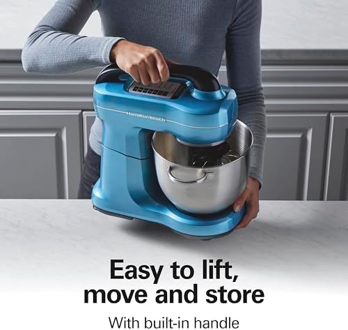 Hamilton Beach 4 Qt Electric Stand Mixer With 7 Speeds, Easy-Carry Handle
