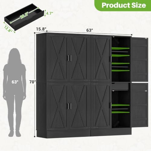 Unikito 71" Tall Kitchen Pantry Storage Cabinet with 2 Built-in Drawers
