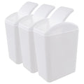 Vababa 3-Pack 4.5 Gallon Plastic Trash Can with Swing Lid, Swing-Top Waste Can, White