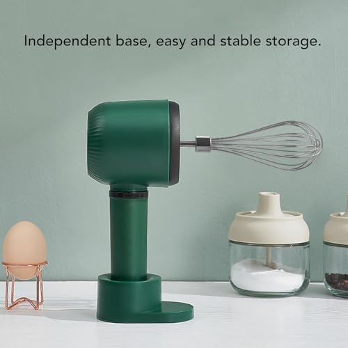 Hand Electric Mixer,1200mAh USB Rechargeable Cordless Portable Electric Egg Beater Electric Egg Blender with 2 Whisk Handheld Baking Stirrer for Cake Baking Cookware