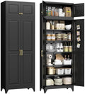 UNICOLY 90.8" Kitchen Pantry Cabinet, Metal Storage Cabinet with 5 Shelves
