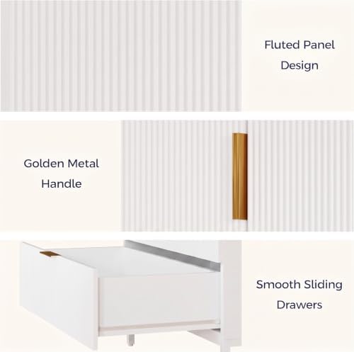 NicBex Kitchen Pantry Cabinet with 3 Drawers & Adjustable Shelves, White