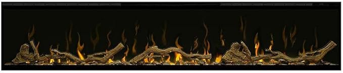 Dimplex IgniteXL 60 inch Built-in Linear Electric Fireplace with Driftwood and River Rock Accessories - Black, XLF60 & LF74DWS-KIT