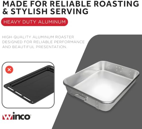 Winco 18" x 24" Aluminum Commercial Roast Pan