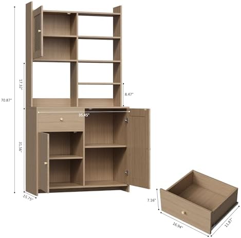 IDEALHOUSE Kitchen Pantry Cabinet with Adjustable Shelf
