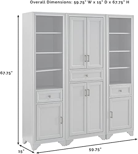 Crosley Furniture Tara 3-Piece Pantry Cabinet Set
