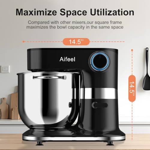 10.5QT Stand Mixer, 900W Electric Tilt-Head Kitchen Mixer Black