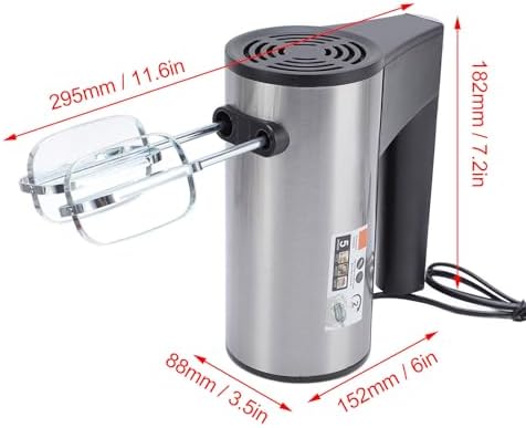 Electric Hand Mixer 5-Speed 300W Low Noise with Dual Whisks