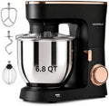 KOCHSTELLE Black Electric Stand Mixer 6.8 Quart Qt, 660W, 6-Speed Adjustable, Stainless Steel Planetary, Portable, Compact & Elegant Kitchen Mixer for Baking & Cooking