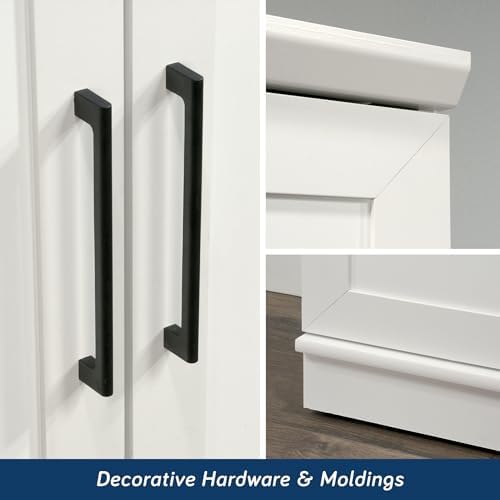Sauder HomePlus Kitchen Storage Pantry Cabinet with Swing Door Storage and Adjustable Shelves, in Soft White finish