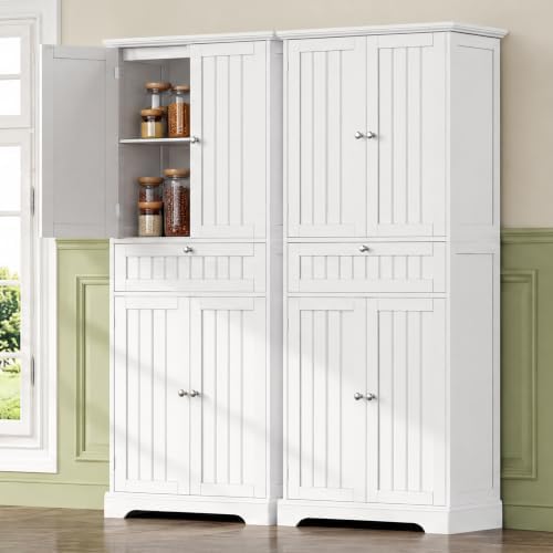 ChooChoo 72" H Bathroom Floor Cabinet with Drawer and Adjustable Shelves