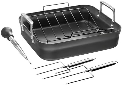 ZWILLING Motion Hard Anodized 16 x 14-inch Aluminum Nonstick Roaster Pan w/Rack & Tools