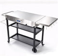 ARC Advanced Royal Champion 43" W x 17" D Grill Cart Table,Foldable Blackstone Griddle Stand,440lbs Stainless Steel Grill Table Pizza Oven Stand with Wheels for Ninja Woodfire Grill