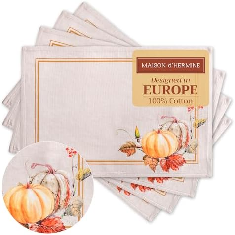 Maison d' Hermine Placemats Set of 4 Reusable 100% Cotton (13"x19")