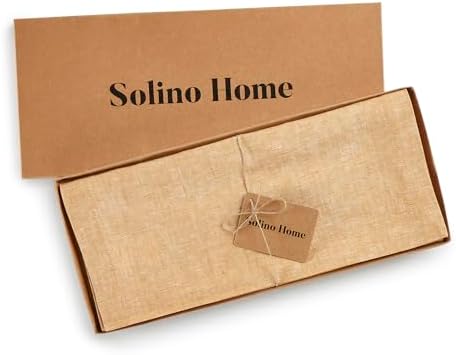 Solino Home 100% Pure Linen Table Runner Golden Nugget, Athena 14 x 132 in